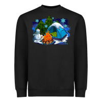 Black winter camping with camp fire Heavyweight Sweatshirt - AdoDesignShop