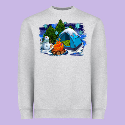 Winter Camping With Camp Fire Heavyweight Sweatshirt Designed By Adodesignshop