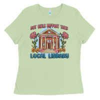 Matcha hot girls support their local library Ladies Tee - MaliasSmallBusiness