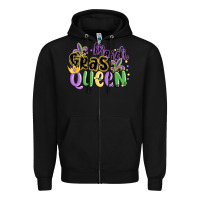 Black mardi gras queen Zipper Hoodie - MaliasSmallBusiness