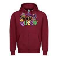 Burgundy mardi gras queen Zipper Hoodie - MaliasSmallBusiness