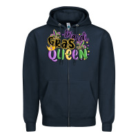 Navy mardi gras queen Zipper Hoodie - MaliasSmallBusiness