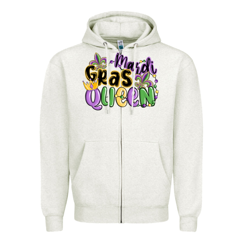 Mardi Gras Queen Zipper Hoodie by MaliasSmallBusiness | Teevron