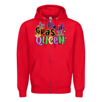 Red mardi gras queen Zipper Hoodie - MaliasSmallBusiness