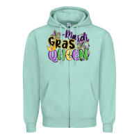 Seafoam mardi gras queen Zipper Hoodie - MaliasSmallBusiness