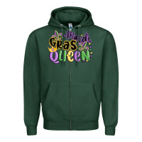 Sports Green mardi gras queen Zipper Hoodie - MaliasSmallBusiness