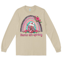 Mushroom nurse life spring rainbow Long Sleeve Tee - BarkalooDesign