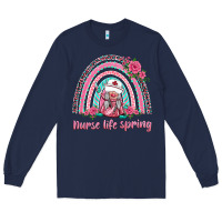 Navy nurse life spring rainbow Long Sleeve Tee - BarkalooDesign