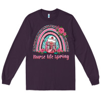 Plum nurse life spring rainbow Long Sleeve Tee - BarkalooDesign