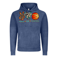 Vintage Denim peace love basketball Vintage Hoodie - CowhideDigitalArt