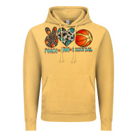 Vintage Mustard peace love basketball Vintage Hoodie - CowhideDigitalArt