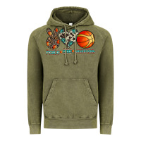 Vintage Olive peace love basketball Vintage Hoodie - CowhideDigitalArt