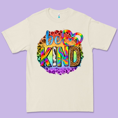 Premium Tee be kind with heart ballons