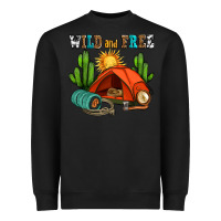 Black wild and free camp Heavyweight Sweatshirt - AdoDesignShop