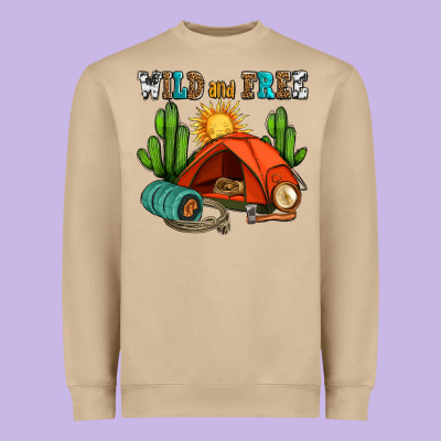 Wild And Free Camp Heavyweight Sweatshirt Designed By Adodesignshop