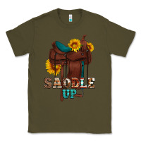 Army Green saddle up cowboy western sunflowers Classic Tee - Artiststas