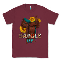 Burgundy saddle up cowboy western sunflowers Classic Tee - Artiststas
