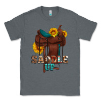 Charcoal Heather saddle up cowboy western sunflowers Classic Tee - Artiststas