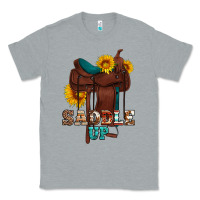 Heather Grey saddle up cowboy western sunflowers Classic Tee - Artiststas