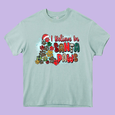 I Believe In Santa Paws Heavy Core Tee Designed By Zillion Design Studio