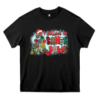 Black i believe in santa paws Heavy Core Tee - Zillion Design Studio