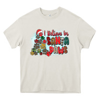 Cream i believe in santa paws Heavy Core Tee - Zillion Design Studio