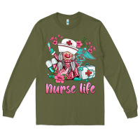 Army Green nurse gnomies nurse  life spring Long Sleeve Tee - BarkalooDesign