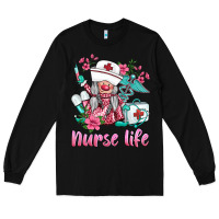 Black nurse gnomies nurse  life spring Long Sleeve Tee - BarkalooDesign