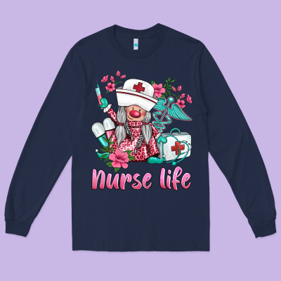 Nurse Gnomies Nurse  Life Spring Long Sleeve Tee Designed By Barkaloodesign