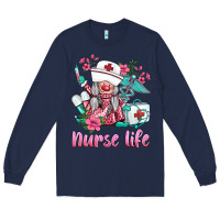 Navy nurse gnomies nurse  life spring Long Sleeve Tee - BarkalooDesign