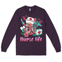 Plum nurse gnomies nurse  life spring Long Sleeve Tee - BarkalooDesign