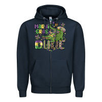 Navy mardi gras dude alligator Zipper Hoodie - MaliasSmallBusiness