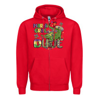 Red mardi gras dude alligator Zipper Hoodie - MaliasSmallBusiness