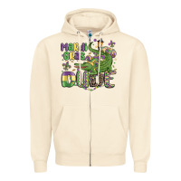Sandshell mardi gras dude alligator Zipper Hoodie - MaliasSmallBusiness