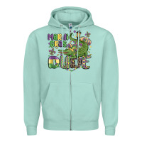 Seafoam mardi gras dude alligator Zipper Hoodie - MaliasSmallBusiness