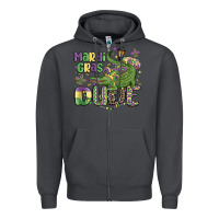 Smoke mardi gras dude alligator Zipper Hoodie - MaliasSmallBusiness