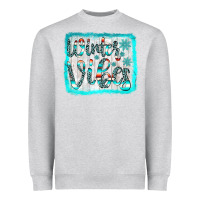 Heather Grey winter vibes Heavyweight Sweatshirt - JahusDesignShop