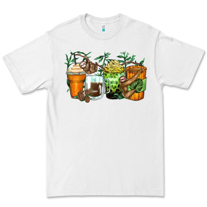 Sloth Coffee Cups Premium Tee by Zillion Design Studio | Teevron