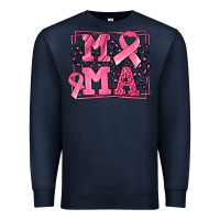 Navy Breast Cancer Awareness mama ribbon Premium Sweatshirt - LillyAllenDesigns