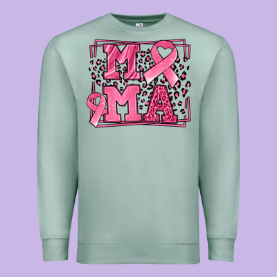Breast Cancer Awareness Mama Ribbon Premium Sweatshirt Designed By Lillyallendesigns