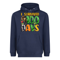 Navy dinosaur 100day celebration Heavyweight Hoodie - LillyAllenDesigns