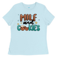 Baby Blue milf and cookies Ladies Tee - MaliasSmallBusiness