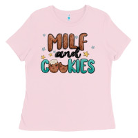 Bubblegum Pink milf and cookies Ladies Tee - MaliasSmallBusiness