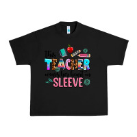Black this teacher wears her heart on sleeve Urban Heavy Tee - AdoDesignShop