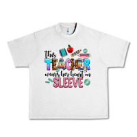 Lunar Rock this teacher wears her heart on sleeve Urban Heavy Tee - AdoDesignShop
