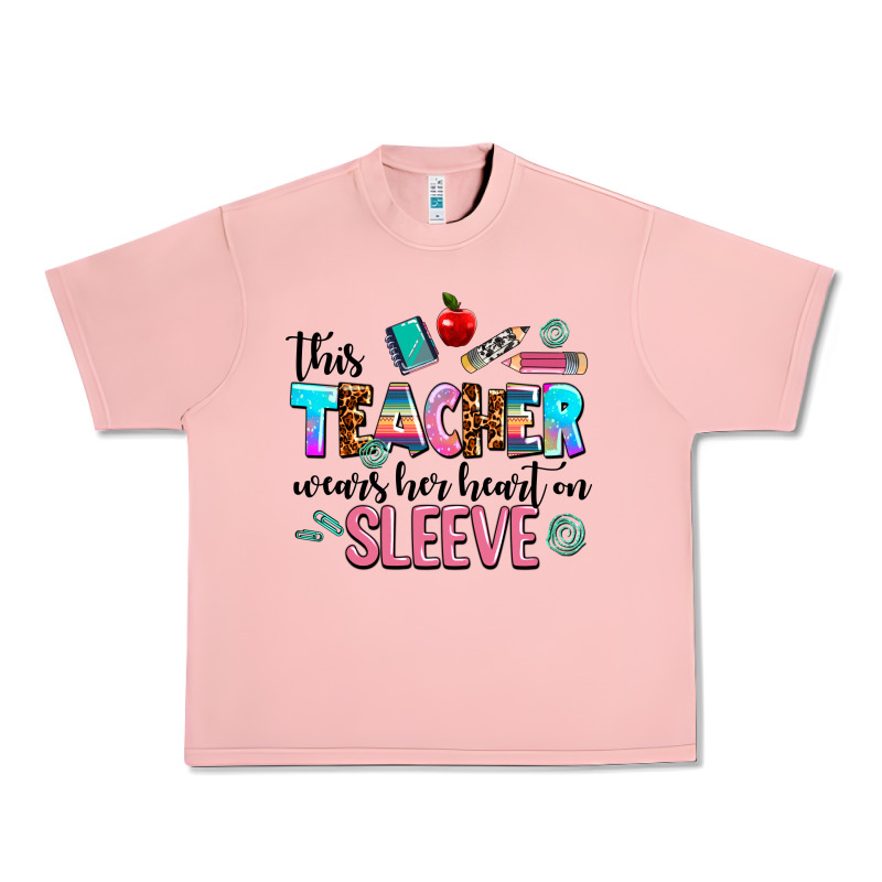 This Teacher Wears Her Heart On Sleeve Urban Heavy Tee by AdoDesignShop | Teevron