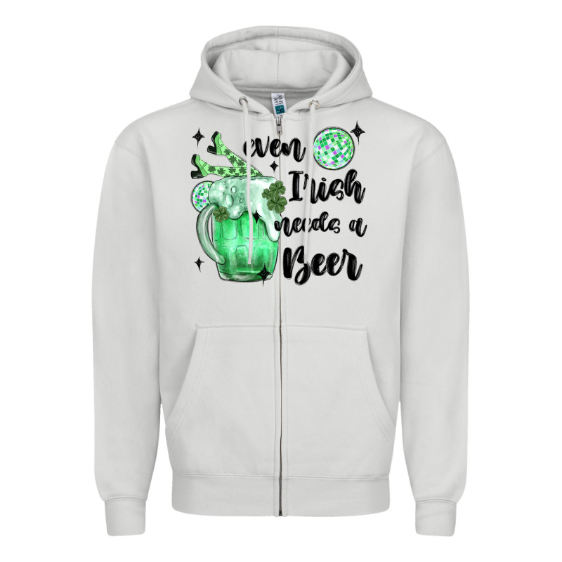 Even ırısh Needs A Beer Zipper Hoodie by MaliasSmallBusiness | Teevron