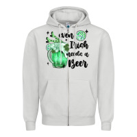 Dove Grey even ırısh needs a beer Zipper Hoodie - MaliasSmallBusiness