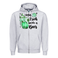 Heather Grey even ırısh needs a beer Zipper Hoodie - MaliasSmallBusiness