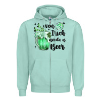 Seafoam even ırısh needs a beer Zipper Hoodie - MaliasSmallBusiness
